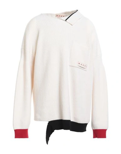 Marni Man Sweater Cream Size 40 Virgin Wool, Cotton In White