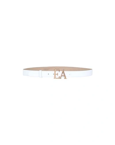 Emporio Armani Woman Belt White Size 36 Bovine Leather