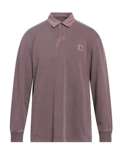 Carhartt Man Polo Shirt Dark Purple Size L Cotton