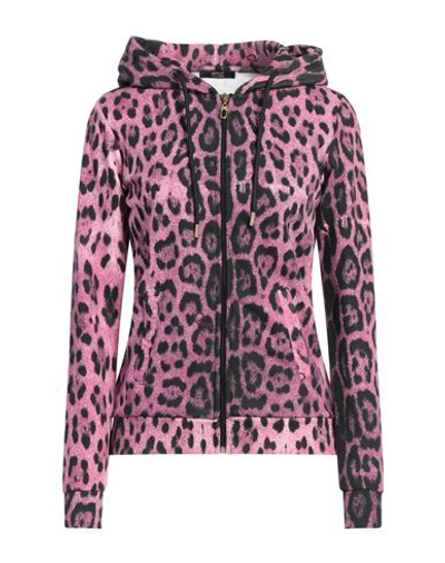 Cavalli Class Woman Sweatshirt Fuchsia Size Xxl Cotton, Polyester In Pink