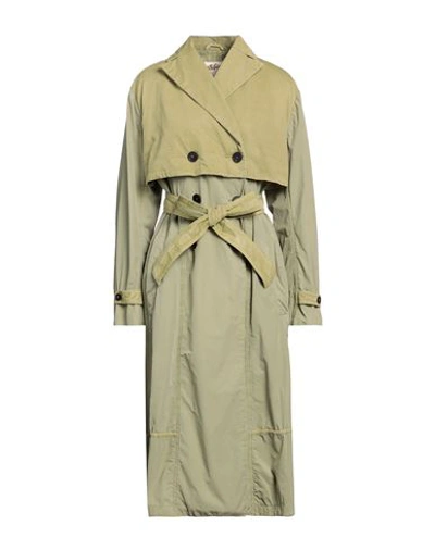 High Woman Overcoat & Trench Coat Military Green Size 12 Cotton, Polyamide