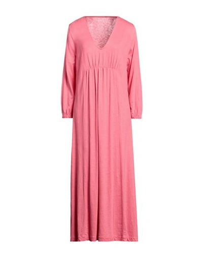 Majestic Filatures Woman Midi Dress Pink Size 2 Linen, Elastane