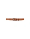 Primo Emporio Man Belt Tan Size 39.5 Soft Leather In Brown