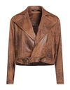 Siste's Woman Jacket Brown Size Xs Polyester, Elastane