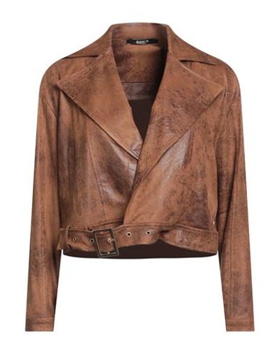 Siste's Woman Jacket Brown Size S Polyester, Elastane