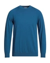 Lucques Man Sweater Deep Jade Size 40 Wool, Cashmere In Blue