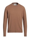 Lucques Man Sweater Camel Size 38 Wool, Cashmere In Beige