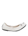 Tod's Woman Ballet Flats White Size 7.5 Leather