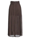 No-nà Woman Maxi Skirt Dark Brown Size L Cotton