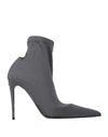 Dolce & Gabbana Woman Ankle Boots Grey Size 9.5 Textile Fibers