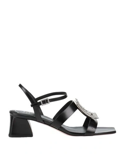 Roger Vivier Woman Sandals Black Size 12 Soft Leather