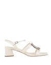 Roger Vivier Woman Sandals Ivory Size 12 Soft Leather In White