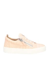 Giuseppe Zanotti Woman Sneakers Blush Size 9 Soft Leather In Pink
