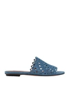 Alaïa Woman Sandals Pastel Blue Size 7 Soft Leather