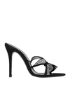 Alessandra Rich Woman Sandals Black Size 10 Soft Leather