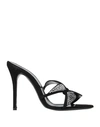 Alessandra Rich Woman Sandals Black Size 10 Soft Leather In Black