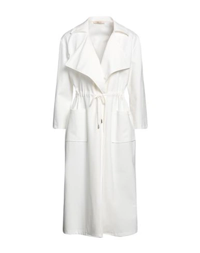 No-nà Woman Overcoat & Trench Coat White Size S Cotton, Polyamide, Elastane