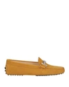 Tod's Woman Loafers Mustard Size 6.5 Soft Leather In Yellow