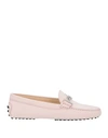 Tod's Woman Loafers Light Pink Size 8 Soft Leather