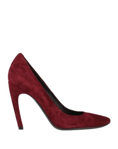 Roger Vivier Woman Pumps Burgundy Size 11 Soft Leather In Red
