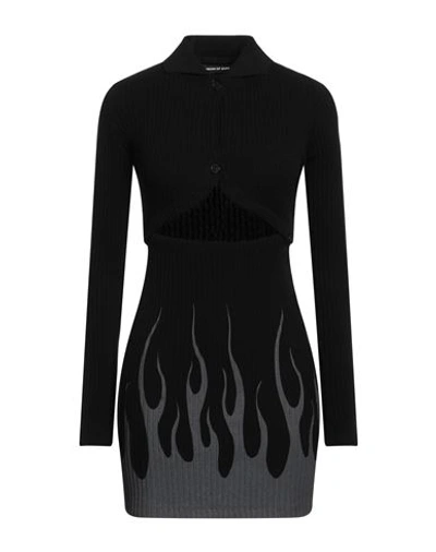 Vision Of Super Woman Mini Dress Black Size S Cotton, Acrylic, Viscose, Polyester, Polyamide