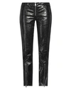 Just Cavalli Woman Pants Black Size 6 Ovine Leather, Bovine Leather