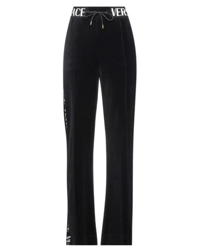 Versace Woman Pants Black Size 0 Cotton, Polyamide, Wool, Elastane