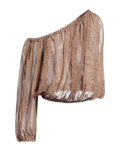 Federica Tosi Woman Top Beige Size 12 Silk