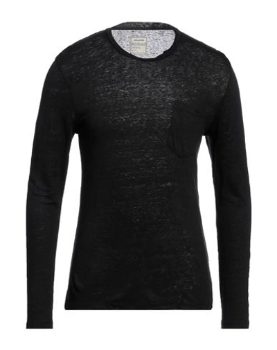 Zadig & Voltaire Man T-shirt Black Size Xs Linen