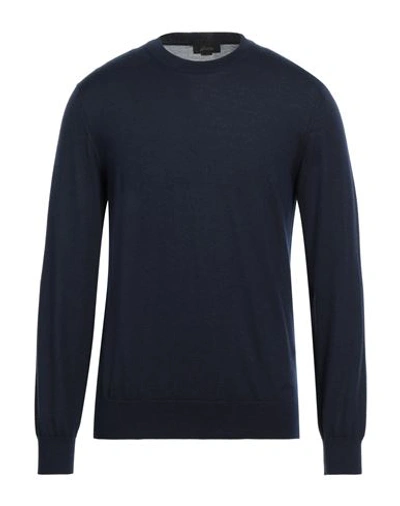 Brioni Man Sweater Midnight Blue Size 42 Cashmere, Silk In Blue