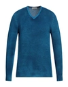 120% Lino Man Sweater Azure Size Xl Cashmere, Virgin Wool In Blue