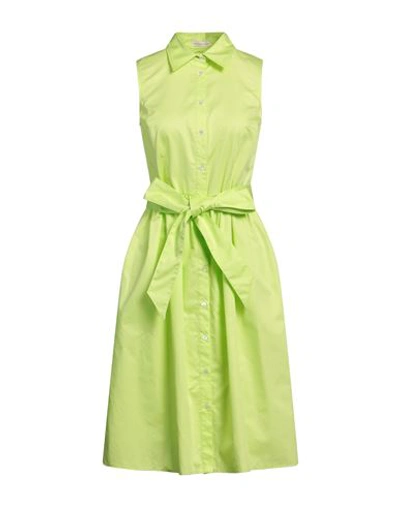 Camicettasnob Woman Midi Dress Acid Green Size 12 Cotton