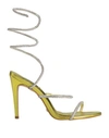 Cecconello Woman Sandals Yellow Size 9 Soft Leather