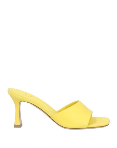 Roberto Festa Woman Sandals Yellow Size 10 Soft Leather