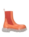 Rick Owens Man Knee Boots Orange Size 10 Soft Leather