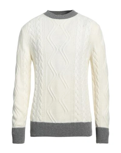 Mqj Man Sweater Ivory Size 40 Polyamide, Wool, Viscose, Cashmere In White