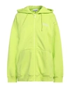 Ganni Woman Sweatshirt Acid Green Size L Organic Cotton, Polyester