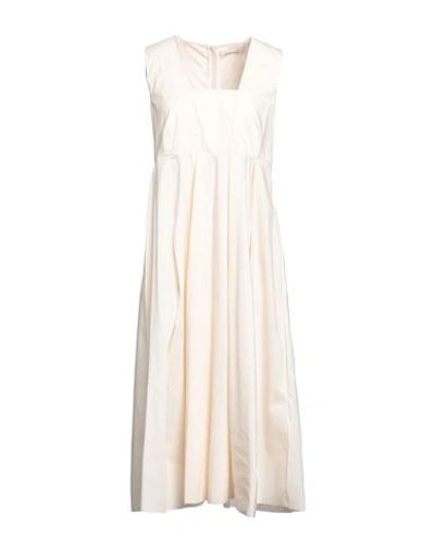 Liviana Conti Woman Midi Dress Cream Size 8 Cotton, Polyamide, Elastane In White