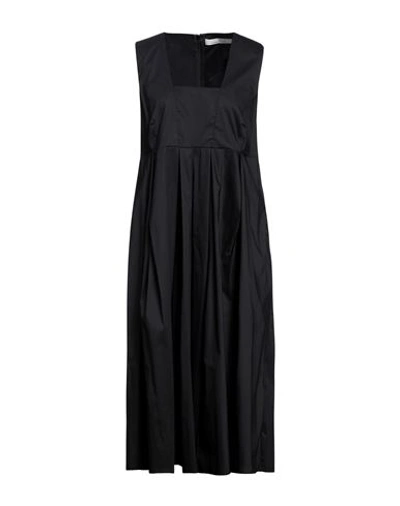Liviana Conti Woman Midi Dress Black Size 6 Cotton, Polyamide, Elastane In Navy Blue