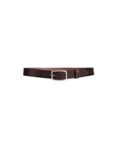 La Martina Man Belt Dark Brown Size 42 Calfskin