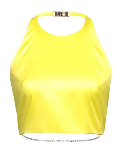 Gcds Woman Top Yellow Size M Polyester, Elastane