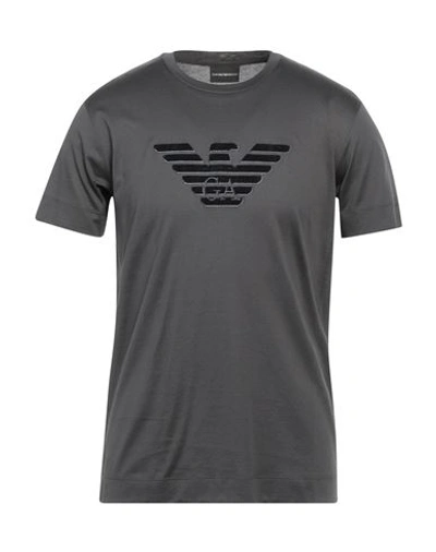 Emporio Armani Man T-shirt Lead Size Xxxl Cotton In Grey