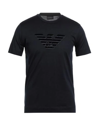 Emporio Armani Man T-shirt Midnight Blue Size Xxxl Cotton In Blue