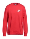 Nike Man Sweatshirt Red Size S Cotton, Polyester In Red