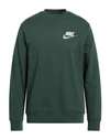 Nike Man Sweatshirt Dark Green Size Xl Cotton, Polyester