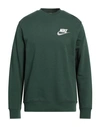 Nike Man Sweatshirt Dark Green Size L Cotton, Polyester