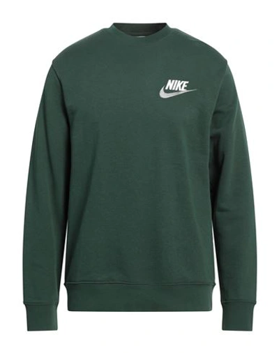 Nike Man Sweatshirt Dark Green Size Xl Cotton, Polyester