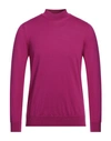 +39 Masq Man Turtleneck Magenta Size 40 Merino Wool