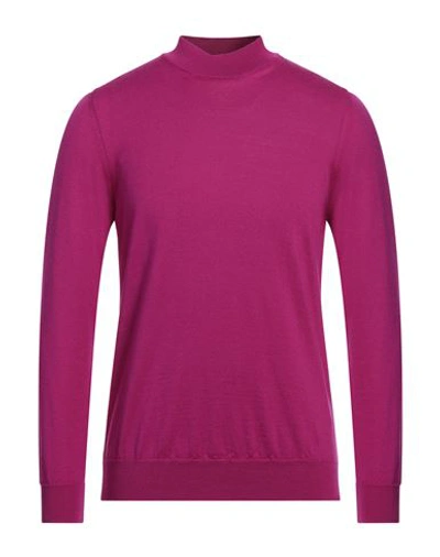 +39 Masq Man Turtleneck Magenta Size 40 Merino Wool