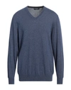 Hackett Man Sweater Blue Size Xxl Merino Wool, Viscose, Polyamide, Cashmere In Blue